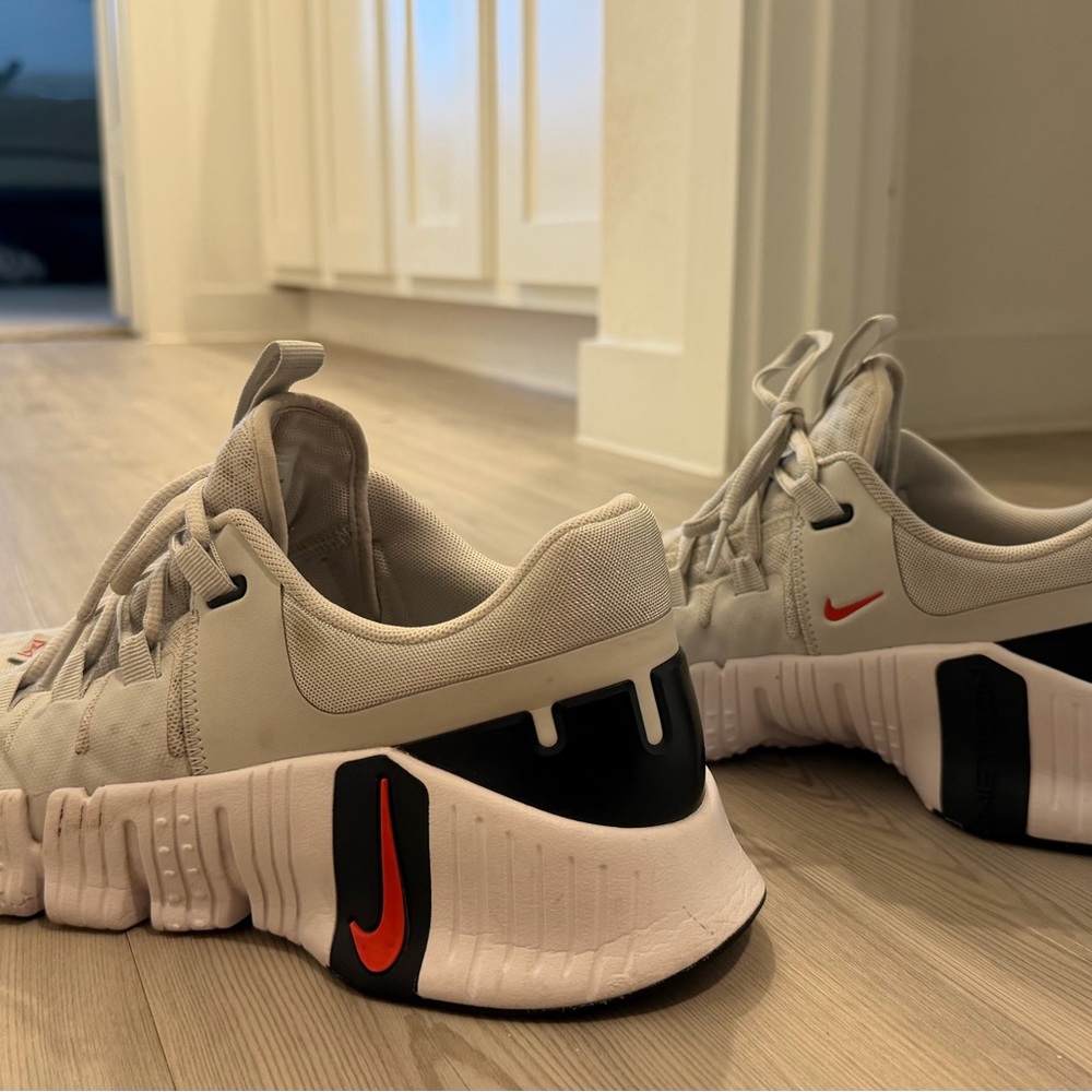 Nike Athletic Shoes - White with Black and Red Accents